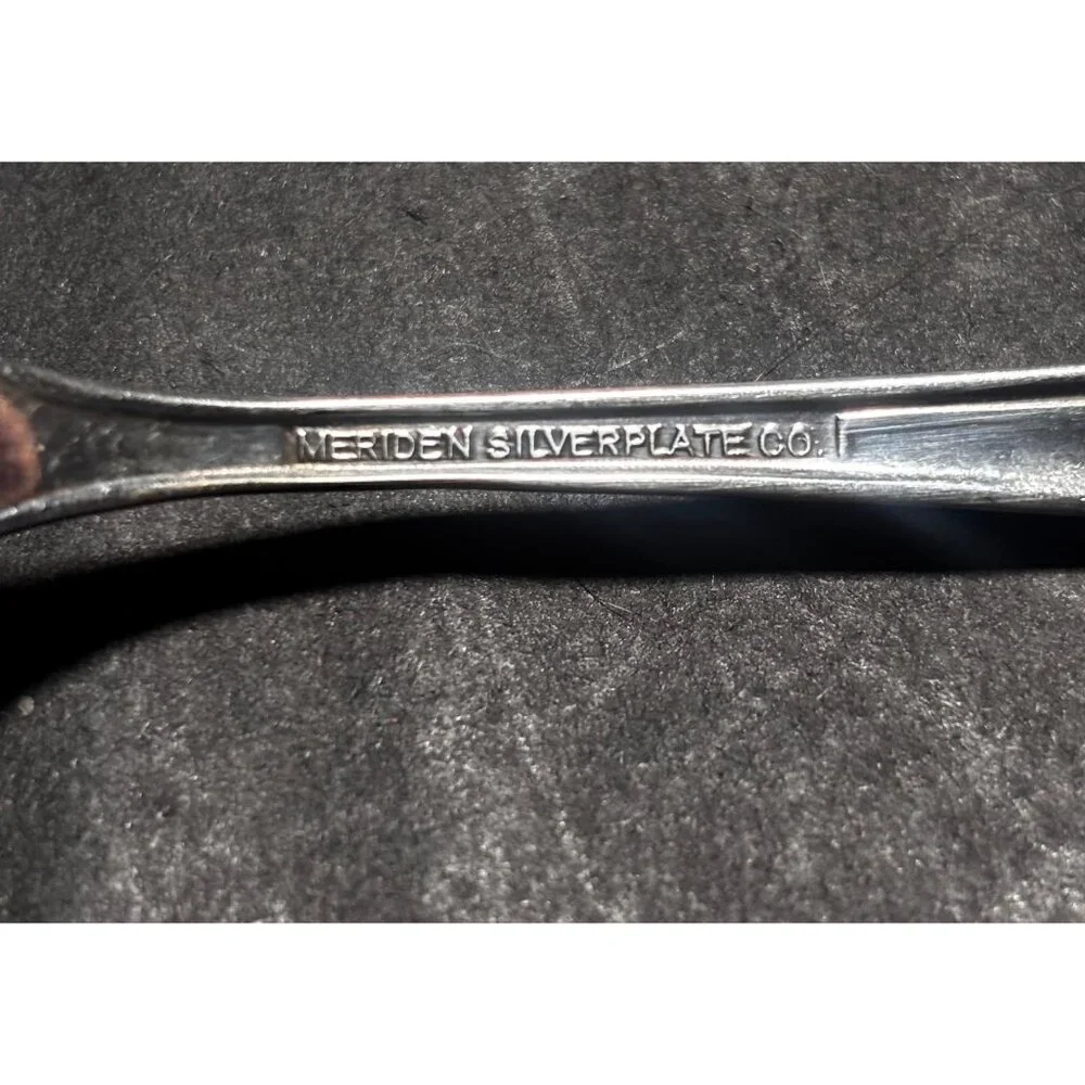 Meriden Silverplate Co. Slotted Relish Tray Serving Spoon SilverPlated VTG 50s